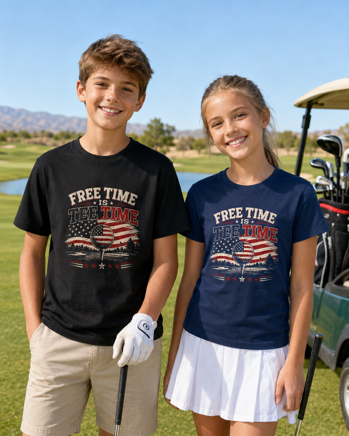 The Free Time is Tee Time Kids Tee