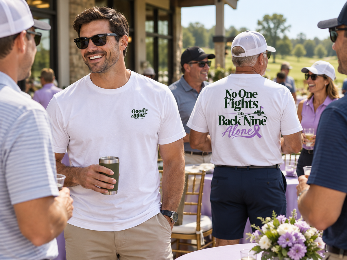 The No One Fights the Back Nine Alone Golf Tee